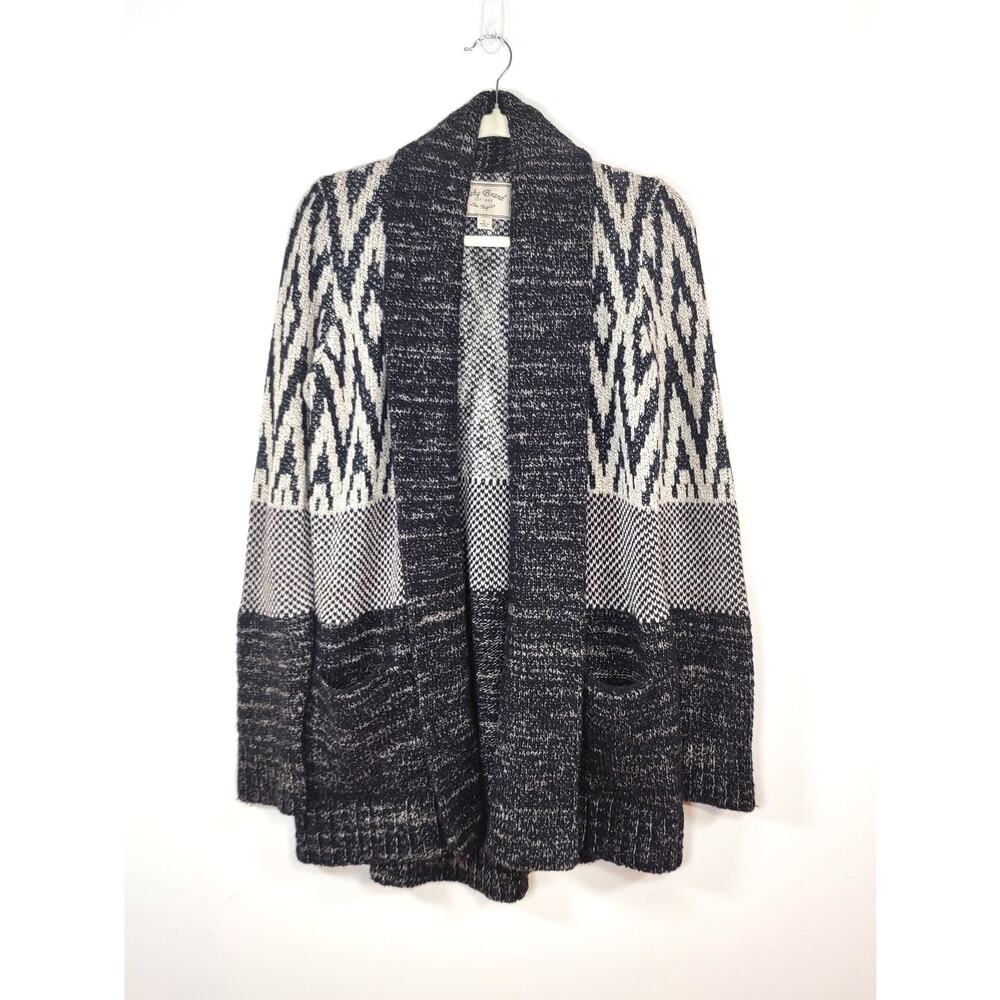 Lucky Brand Wool Blend Shawl Collar Open Cardigan Pockets Women's Large